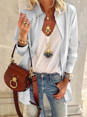 Plain chiffon long sleeves women Blouses