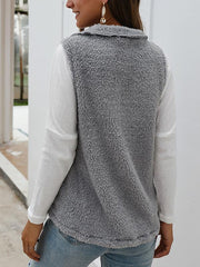Women warm zipper plain waistcoat vests