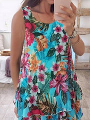 Double chiffon vest printed large size sleeveless T-shirts
