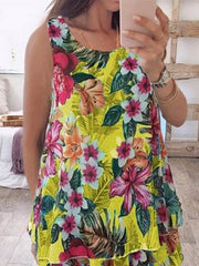 Double chiffon vest printed large size sleeveless T-shirts