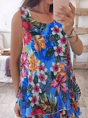 Double chiffon vest printed large size sleeveless T-shirts