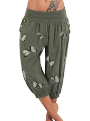 women's cropped trousers loose mid-rise casual trousers Pants