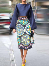 Elegant Printed long sleeve bodycon dresses