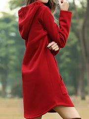 Casual solid color hoodied sweatshirts for women