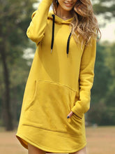 Casual solid color hoodied sweatshirts for women