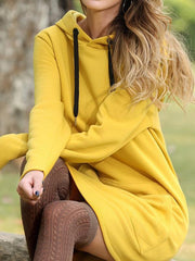 Casual solid color hoodied sweatshirts for women