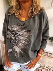 New printed round neck long sleeve T-shirts