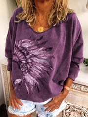New printed round neck long sleeve T-shirts