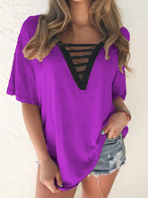 Women cotton blend special neck short sleeve T-shirts