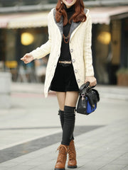 Casual Buttoned Long Sleeve Knitted Cardigan