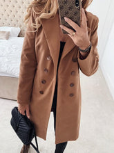 Big lapel long double-breasted long sleeve coats