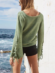 Cotton Blend Long sleeve Round Collar Woman Fashion Sweater