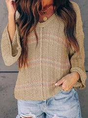 Fashion Gored Knit Mandarin sleeve Sweaters