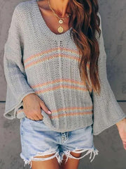Fashion Gored Knit Mandarin sleeve Sweaters