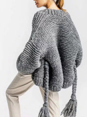 Loose Feel Needle Knitted Fashion Cardigans Woman Coats