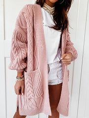Chic warm soft knit Twist knit sweaters cardigans