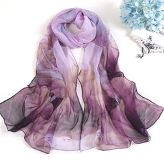 More Colors Polyester Floral Scarves With Two Pieces