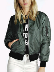 Cool Woman Plain Autumn Long Sleeve Jacket