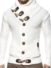 Men Casual Horn Button Warm Sweater