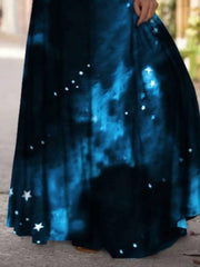 Casual Long Sleeve V-Neck Printed Dress