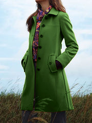 Cotton-Blend Casual Solid Outerwear