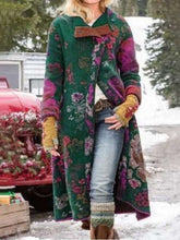 Fashion Floral print Lapel Lomg sleeve Coats
