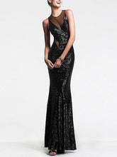 Evening Sequined See-through Backless Mermaid Maxi Dress