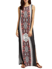 Black Split-side Sleeveless Bohemia Maxi Dress