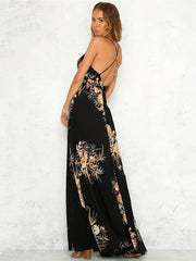 Bohemia Spaghetti-neck Backless Maxi Dress
