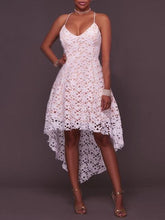 White Spaghetti-neck Backless Evening Dress