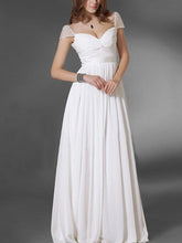 Elegant White Cap Sleeve Maxi Dress Evening Dress