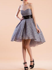 Split-joint Veil A-line Mini Evening Dress