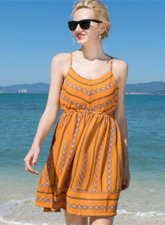 Chiffon Floral-Print Beach Mini Dress
