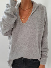 Casual Wool Blend V Neck Shift Sweater