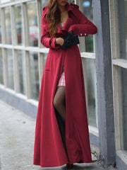 Woolen Cloth Big Lapel Elegant Woman Coats