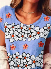 Blue Short Sleeve Casual Shirts & Tops