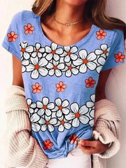 Blue Short Sleeve Casual Shirts & Tops