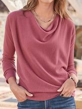 Daily plain Heaps Collar long sleeve sweaters