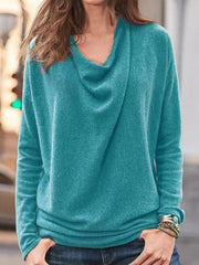 Daily plain Heaps Collar long sleeve sweaters