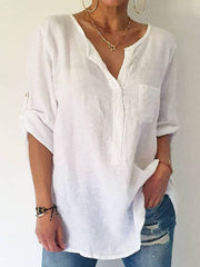 Shirt Collar Shift Casual Long Sleeve Shirts & Tops