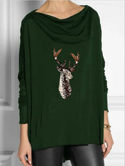 Christmas Graphic Printed Crew Neck T-shirts