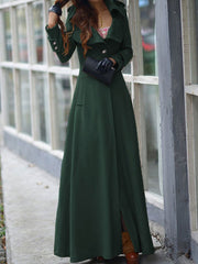 Woolen Cloth Big Lapel Elegant Woman Coats