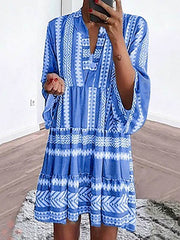 Women Loose stripe printed shift dresses
