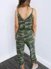 Sexy camouflage slimming gallus jumpsuits for women