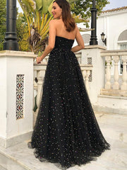Elegant fashion women black lace long evening dresses