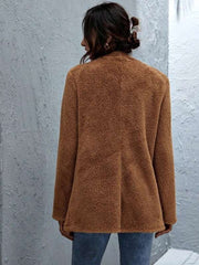 Fashion Plush Lapel Long sleeve Coats