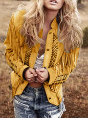 Fashion Pure Macrame Stand collar Long sleeve Coats