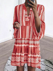 Women Loose stripe printed shift dresses