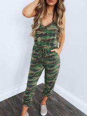 Sexy camouflage slimming gallus jumpsuits for women
