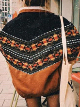 Fashion Casual Gored Print Long sleeve Lapel Plushed Coats